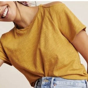 Anthropologie Maeve Turner Open-Shoulder Top